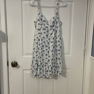 Hollister Ruffle-Hem Mini Dress with Tie-Back